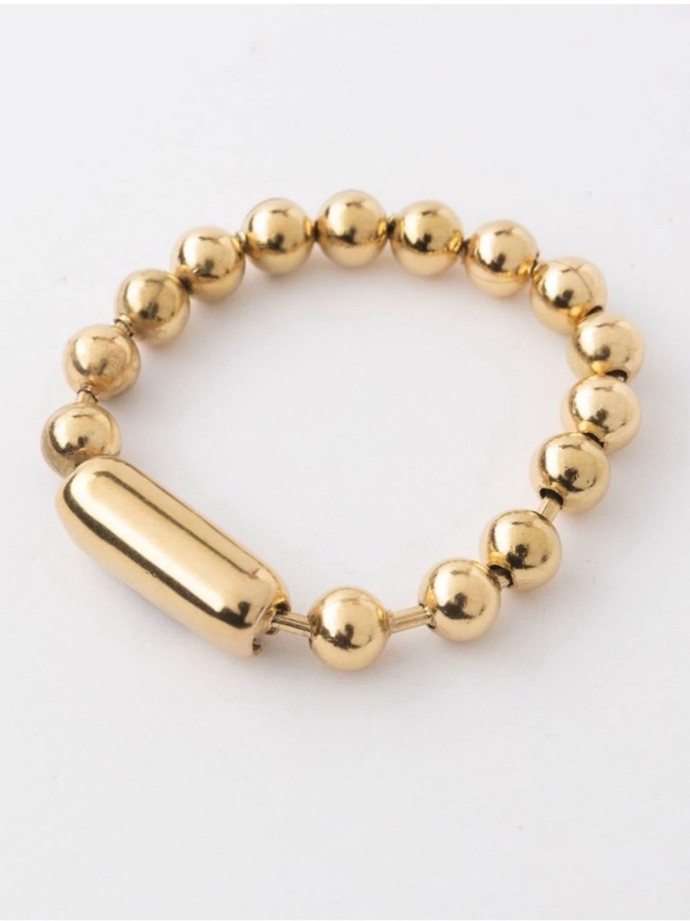Plunder Design Gold Poppy Beaded  Bracelet - Chain Link 8mm Metal Beads